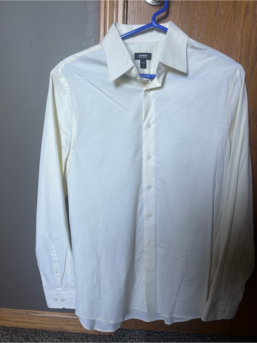 Express Men's light yellow Dress Shirt - Classic Fit